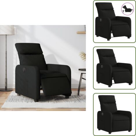 Respaldo eléctrico - vidaXL Sillón reclinable eléctrico de tela negro - Sillón de tela
