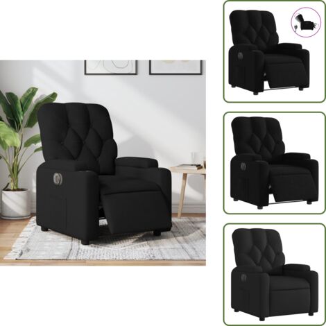 Respaldo eléctrico - vidaXL Sillón reclinable eléctrico de tela negro - Sillón de tela