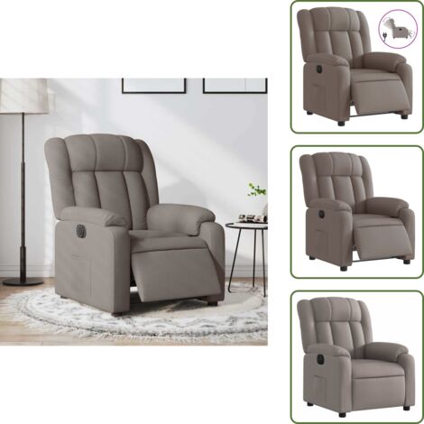 Respaldo eléctrico - vidaXL Sillón reclinable eléctrico tela gris taupé - Sillón con motor