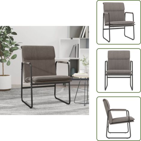 Respaldo inclinado - vidaXL Sillón de relax tela gris taupé 55x64x80 cm - Estructura de metal