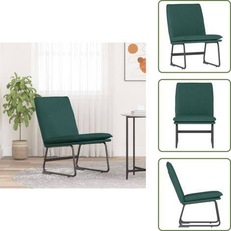 Respaldo inclinado - vidaXL Sillón de relax tela verde oscuro 52x75x76 cm - Estructura de metal