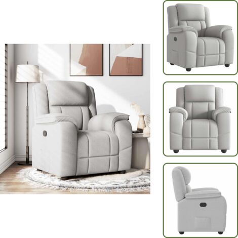 Respaldo manual - vidaXL Sillón reclinable de tela gris nube - Tela gris nube