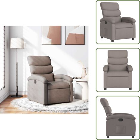Respaldo manual - vidaXL Sillón reclinable de tela gris taupe - Tela gris