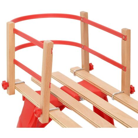 Respaldo para trineo madera contrachapada rojo