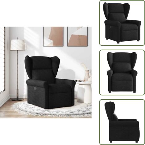 Respaldo reclinable - vidaXL Sillón reclinable de tela negro - Sillón de tela