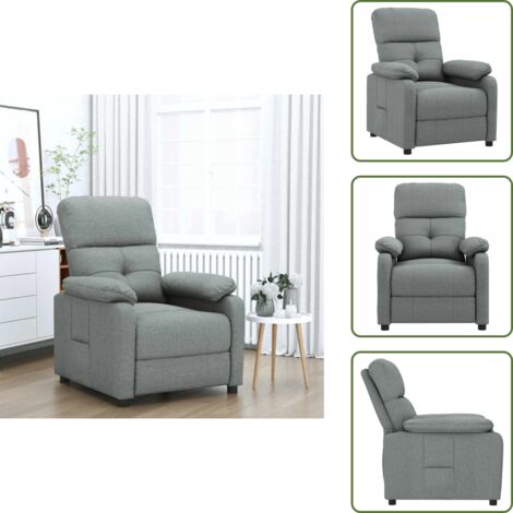 Respaldo - vidaXL Sillón reclinable de tela gris oscuro - Reposapiés