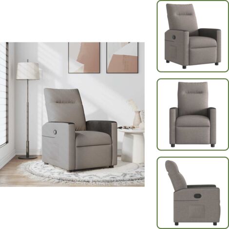 Respaldo - vidaXL Sillón reclinable de tela gris taupe - Tela