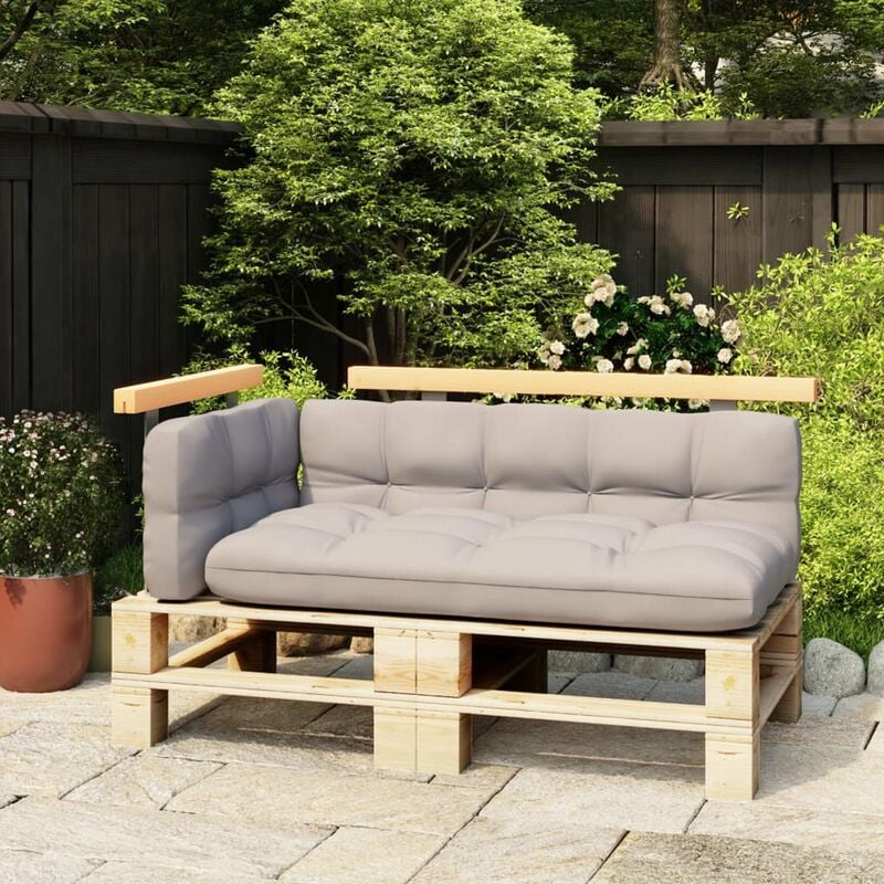 

Respaldos para sofa de pales 2 pzas madera maciza pino 110/70cm