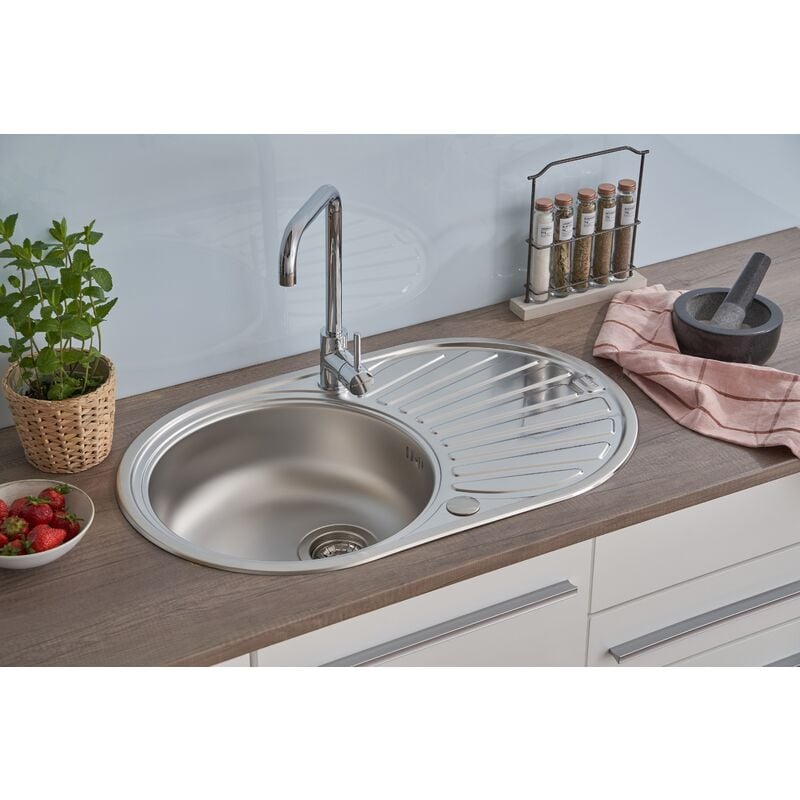 Respekta - vier en acier inoxydable Évier à encastrer Évier en acier inoxydable Cansas 77x48