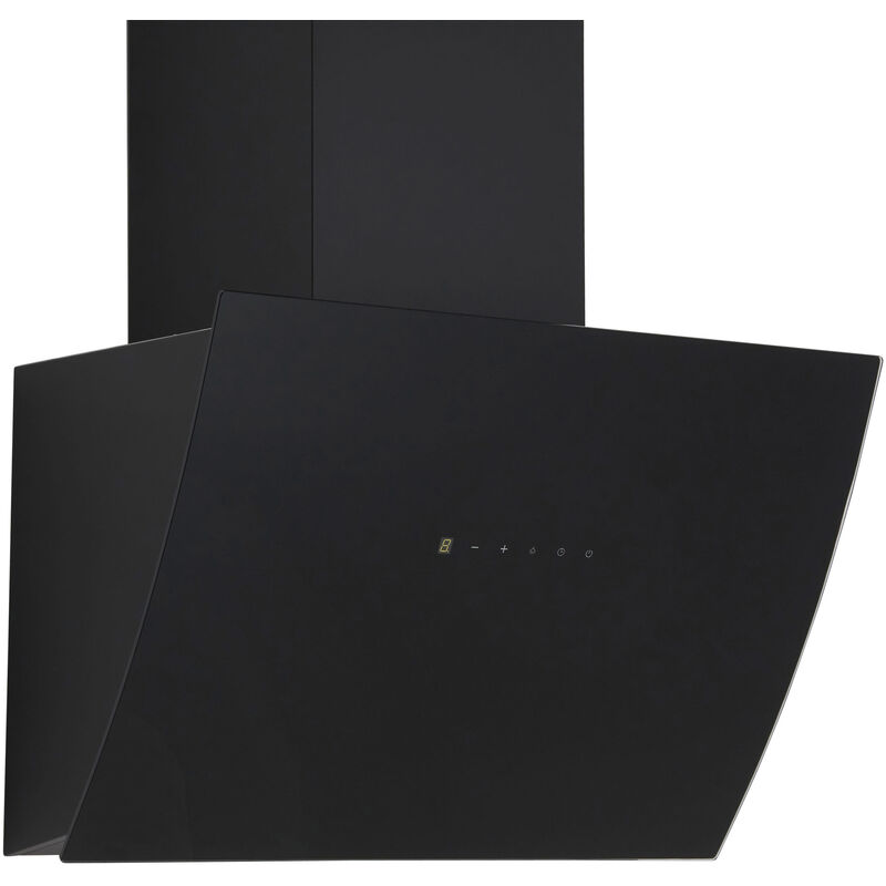 Respekta - Hotte d'aspiration 60cm Hotte inclinée noire à circulation d'air led