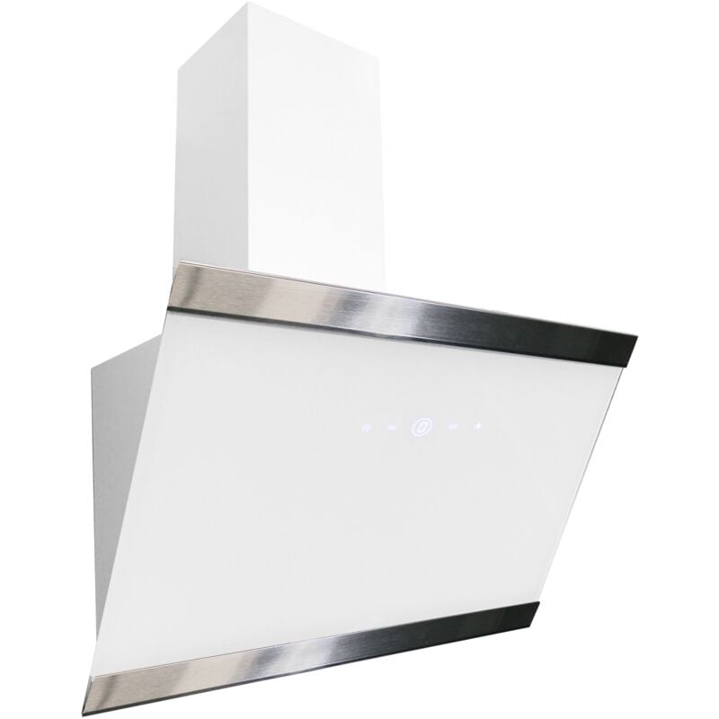 Respekta - Hotte aspirante oblique Hotte murale sans tête verre 60 cm blanc