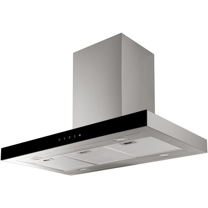 Respekta - Hotte îlot Hotte de cheminée Acier inoxydable 90 cm Touch eekl a