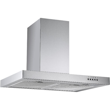 respekta Hotte monobloc Hotte murale Hotte cheminée Acier inoxydable 60 cm LED