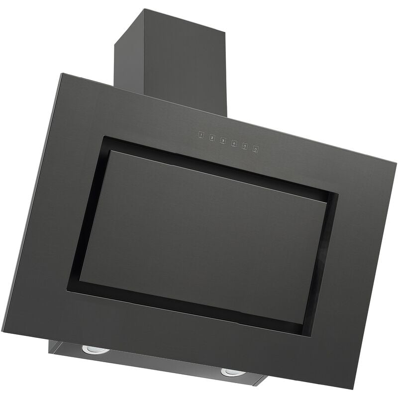Respekta - Hotte d'aspiration 90 cm sans tête Hotte inclinée à recyclage d'air led Blacksteel
