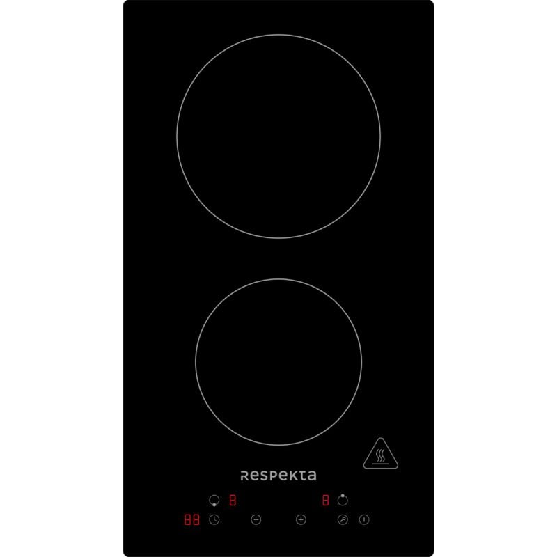 Respekta - Plaque de cuisson autarcique vitrocéramique encastrable Touch 2 plaques sans cadre