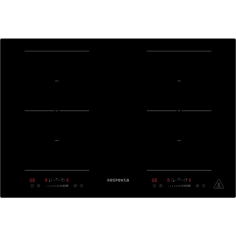 Respekta - Table de cuisson autarcique à induction 77 cm, 2 zones flexibles, commande à curseur, fonction booster