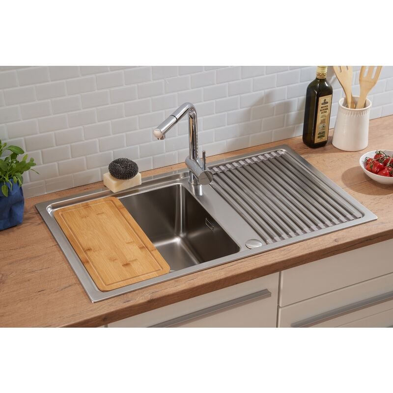 Respekta - vier en acier inoxydable Évier à encastrer Évier de cuisine Évier en acier inoxydable 86x50