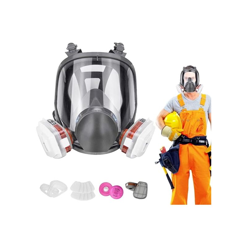 Respirateur Complet – Respirateur Complet Réutilisable, Respirateur Pour Le Travail Du Bois Respirateur Facial Avec Filtres, Respirateur Facial