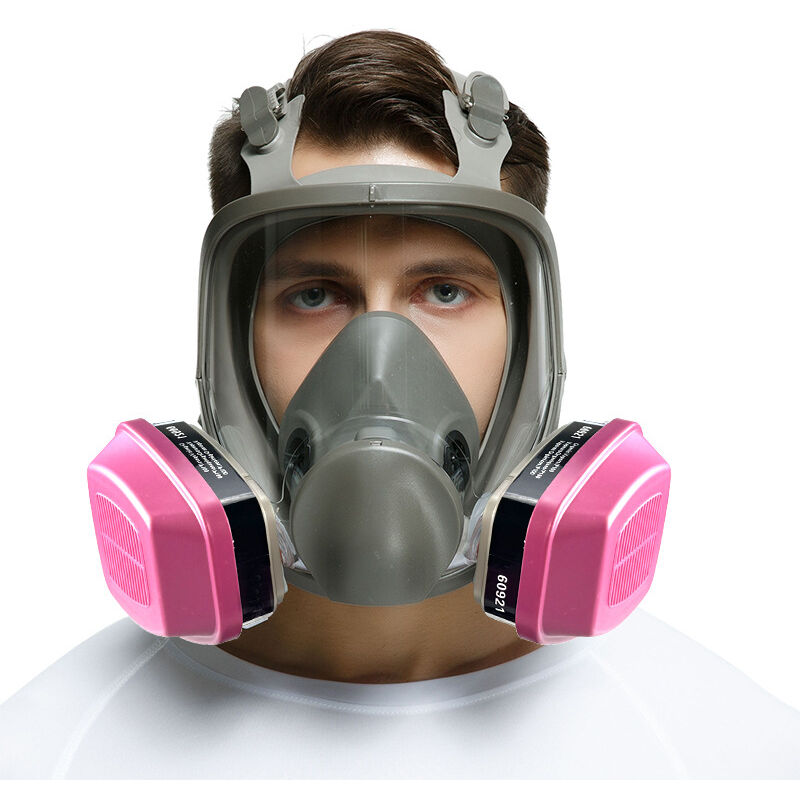 Respirateur facial complet réutilisable, Protection Respirateur Contre Gaz Vapeurs Masque Anti Poussiere pour Ponçage Polissage Soudure Graffiti