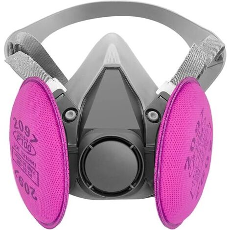 Respirateur réutilisable avec filtre 2097, demi-masque respiratoire pour résine époxy, peinture, plomb, poussière, moisissures, amiante, travail du bois, soudure