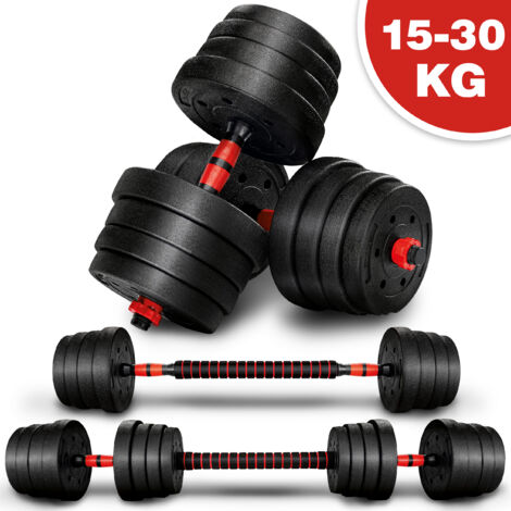 Costway Kit Haltères De Musculation Avec Disque Ajustable 30kg Revêtement  Haltère Courte Poids à Prix Carrefour