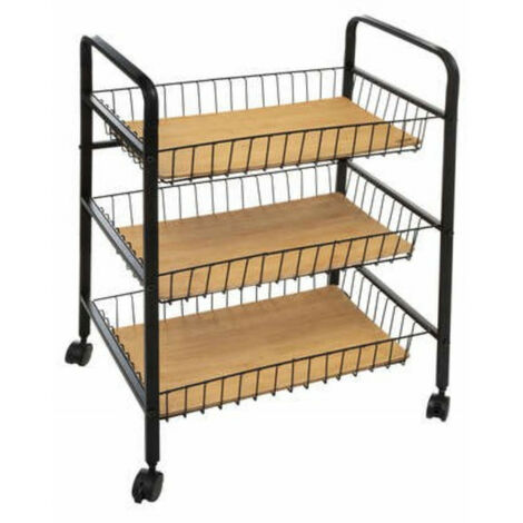 Resserre 3 Tabletts Metall & Holz Nera Atmosphéra