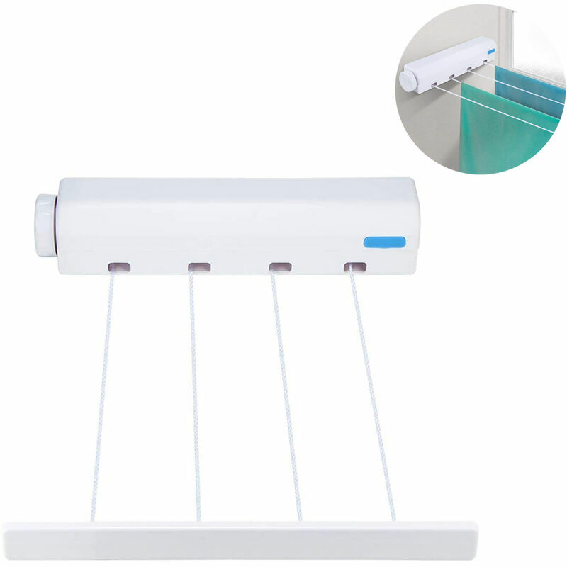 Ressort automatique rétractable quatre / cinq fils corde à linge sèche-serviettes porte-serviettes avec crochets séchoir poinçon
