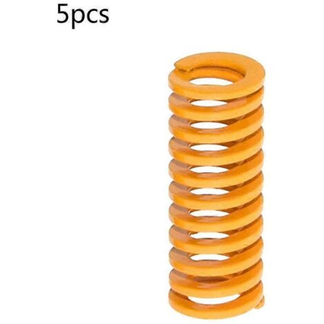 Ressort de moule à compression jaune, diamètre extérieur 10 mm, longueur 25 mm, pour charge légère.