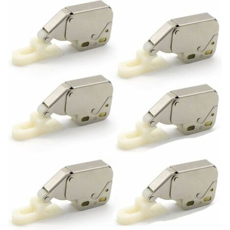 Ressort Mini Loquets,6PCS Mini-Latch Automatique Printemps Catch,Loqueteaux à Ressort,Serrure de Ressort Loquet Mini Latch Armoire Mini Latch pour Porte d'armoire de Cuisine,argent,Fonepro