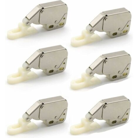 Ressort Mini Loquets,6PCS Mini-Latch Automatique Printemps Catch,Loqueteaux à Ressort,Serrure de Ressort Loquet Mini Latch Armoire Mini Latch pour Porte d'armoire de Cuisine,argent,Fonepro