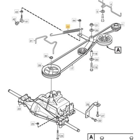 Ressort pour tracteur de pelouse Villa13 Villa14HST ORIGINAL STIGA 1134-5214-01