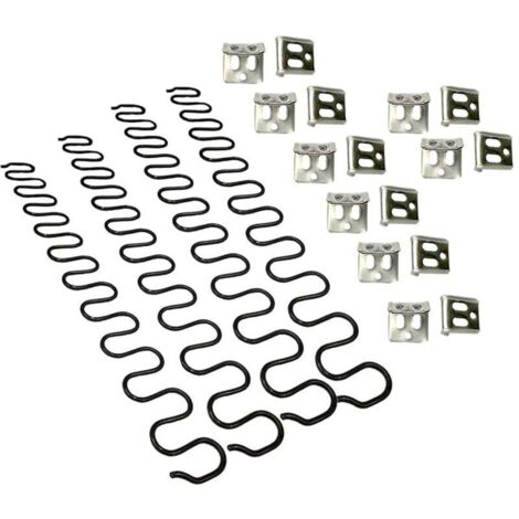 Ressorts de rechange pour canapé 4 pièces 65 cm avec 16 clips en S, 4,0 fils de diamètre Kit de réparation de ressorts de canapé pour siège de décoration intérieure de meubles