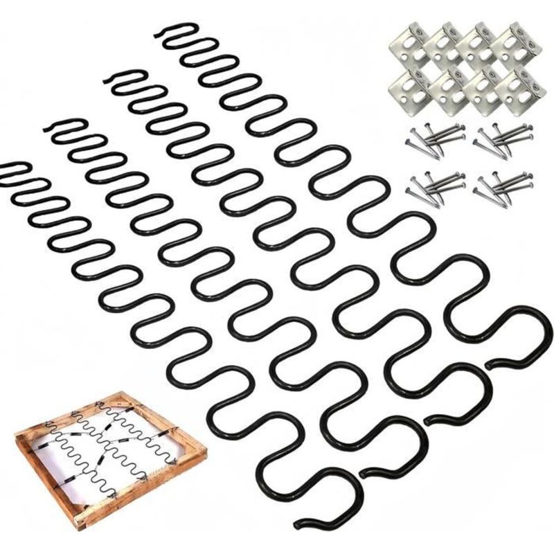 Ressorts de remplacement - Non spécifié - 55 cm - 4 pièces - Acier au carbone - Noir