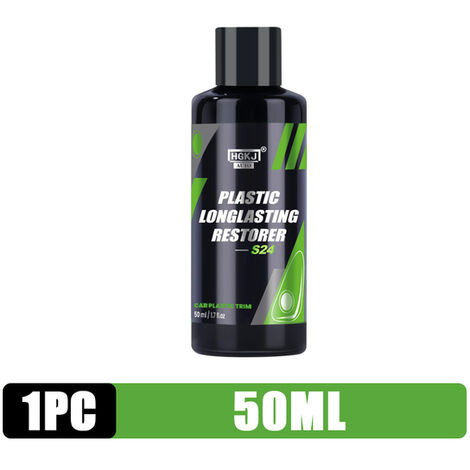 Restaurador de plástico de cuero para coche, productos de limpieza de coche de nuevo a negro brillante, pulido automático y revestimiento de reparación renovador para productos químicos de coche,50ML