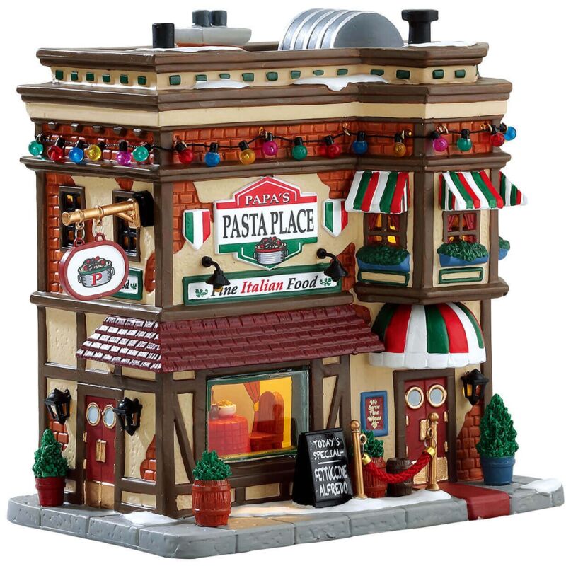Papa s Pasta Place, b/o Led - Papa s Pasta Place, b/o Led pour village de Noël - Lemax