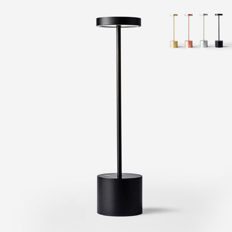 

Lámpara de mesa inalámbrica LED diseño moderno casa restaurante Gunther | Color: Negro