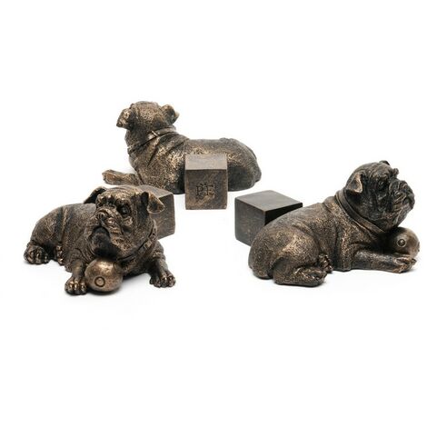 Resting British Bulldog Plant Pot Feet - Set of 3 - L8.2 x W9 x H8.5 cm