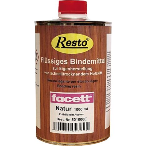 Resto Bindemittel zur Eigenherstellung von Holzspachtelmasse, schnelltrockendem Holzkitt, 1 Liter