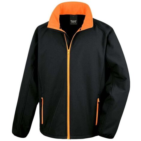 Result Giacca Softshell da uomo Core Printable Nero / Arancione XXL