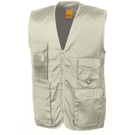 Result Gilet reporter senza maniche multitasche in policotone Cammello XXL