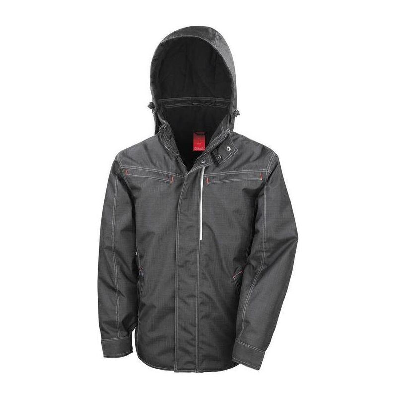 Result Parka da lavoro robusto Effetto denim Nero