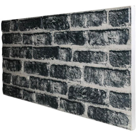 RETAIL BOX da 10 pannelli (5 MQ) - CARBON - pannello finto mattone in EPS Resinato Misura 100x50 Cm spessore 2 cm