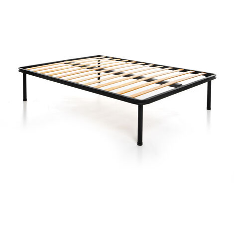 CON 4 PIEDI H25 ALTEZZA RETE A DOGHE STRETTE PER LETTO FRANCESE 140X200 ORTOPEDICA DOPPIO RINFORZO 