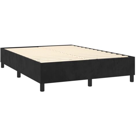 Rete a doghe su gambe giroletto 140x190 cm tessuto velluto nero TDL0207021
