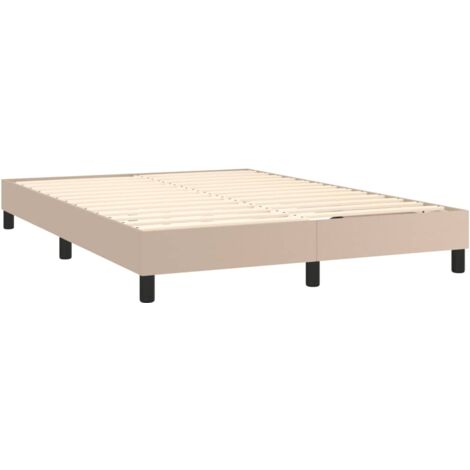 Rete a doghe su gambe giroletto 140x200 cm sintetico marrone chiaro TDL0207292