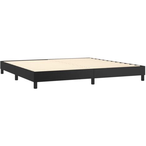 Rete a doghe su gambe giroletto 200x200 cm nero sintetico TDL0206994