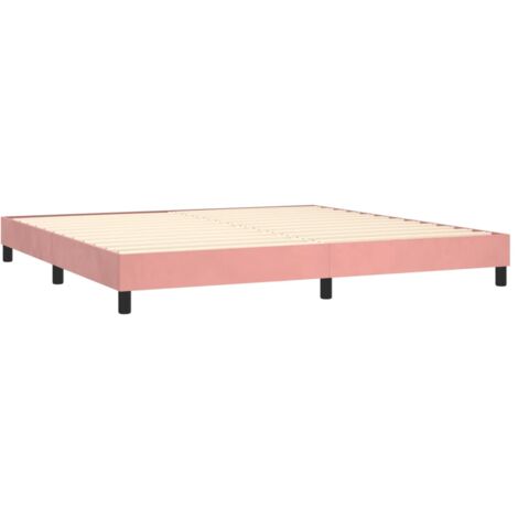 Rete a doghe su gambe giroletto 200x200 cm tessuto velluto rosa TDL0206952