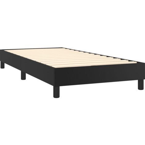 Rete a doghe su gambe giroletto 80x200 cm sintetico nero TDL0206986