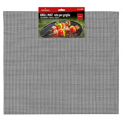 RETE ANTIADERENTE 45X40CM PER GRIGLIA BBQ.