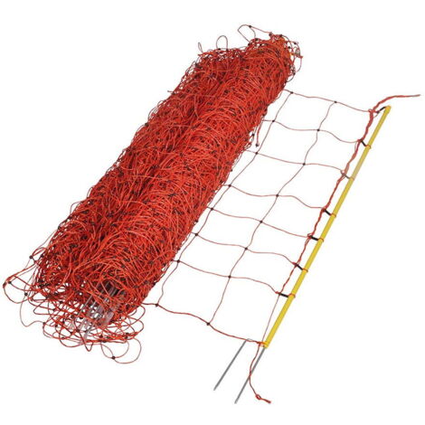 Rete arancio 1 punta: Rete per ovini arancio altezza 90 cm e lunghezza 50 m completa di 14 picchetti